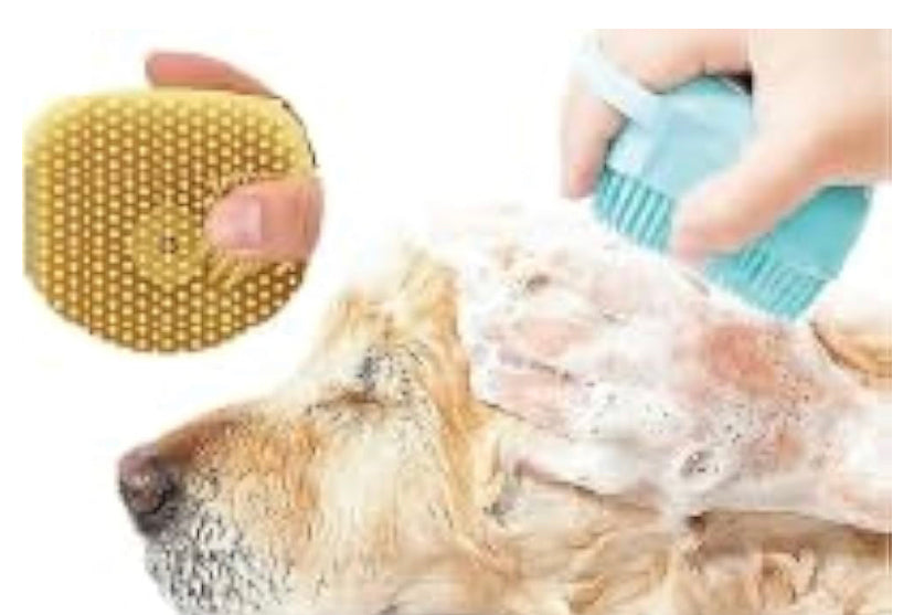 Cepillo de baño para perro con dispensador de shampoo